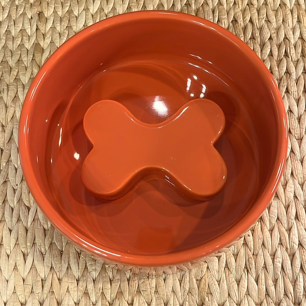 Slow feeding bowl with Bone baffle